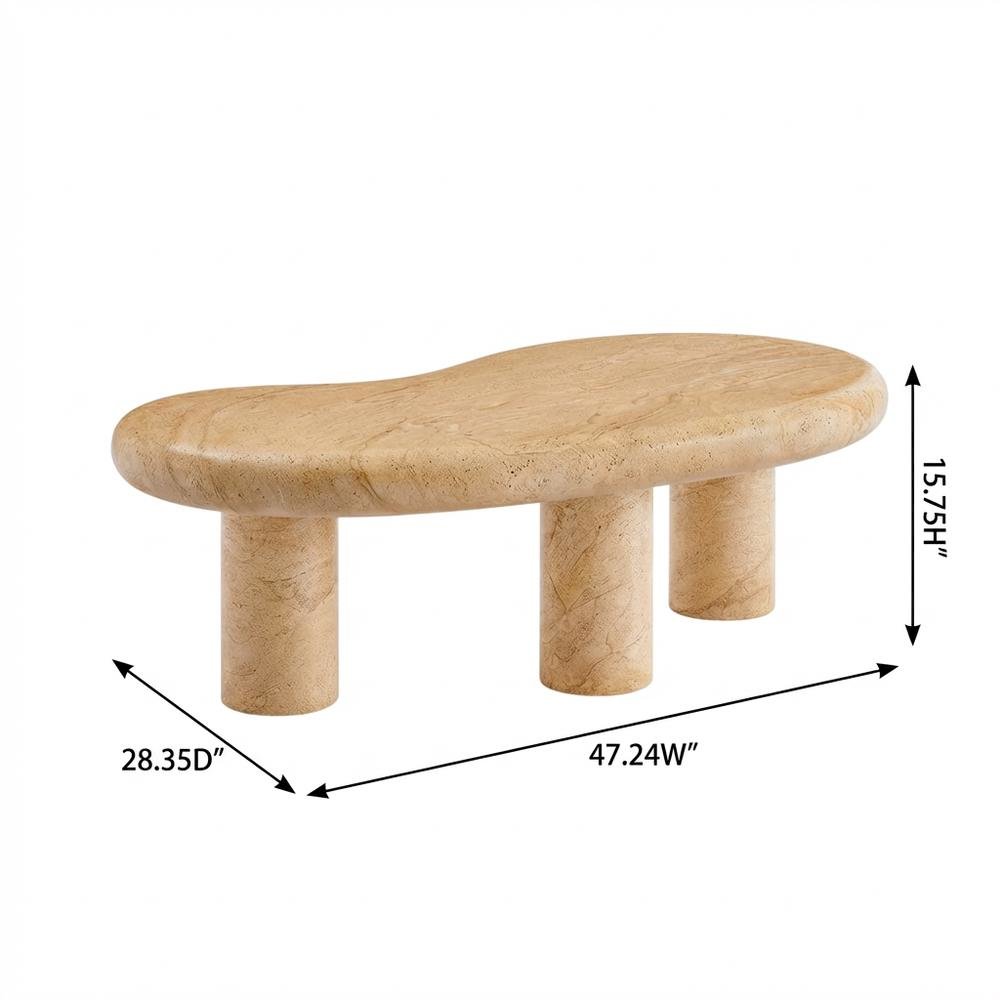 Textured Faux Indoor-Outdoor Coffee Table With Durable Finish