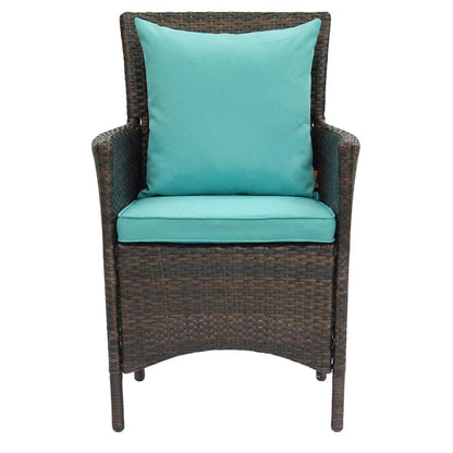 Set Of 2 Outdoor Wicker Dining Armchairs With Comfortable Armrests
