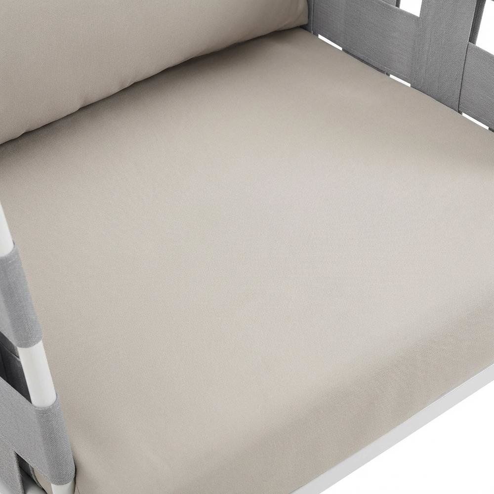 Outdoor Patio Aluminum Armchair With Weather-Resistant Frame And Cushioned Seat