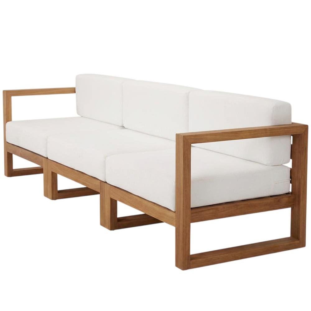 Outdoor Patio Teak Wood Sectional Sofa Set in Finish for Garden and Porch
