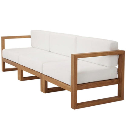Outdoor Patio Teak Wood Sectional Sofa Set in Finish for Garden and Porch