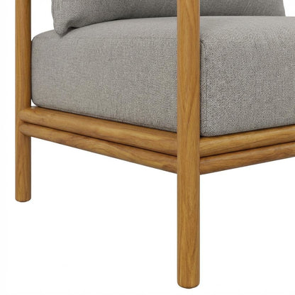 Outdoor Patio Teak Wood Armchair Set Of 2 With Durable Finish And Natural Look