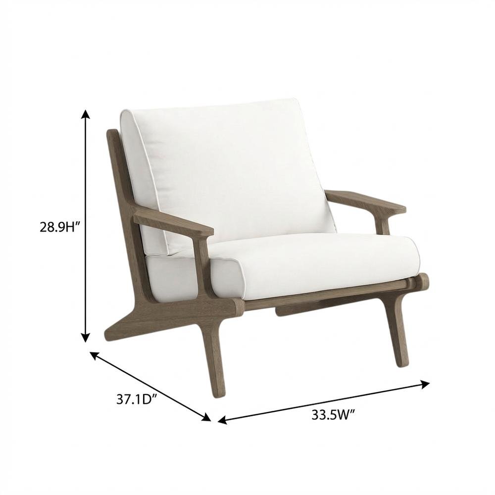 Teak Wood Outdoor Armchair For Patio, Rustic Style, Comfortable Seating