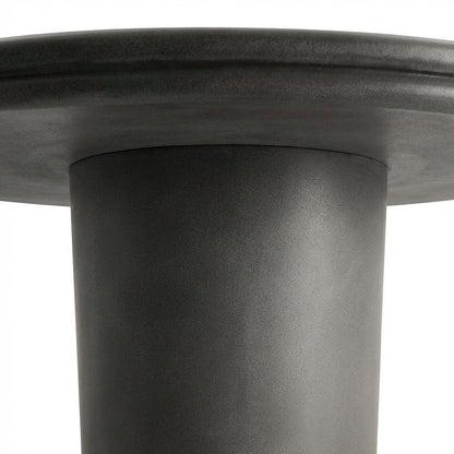 Round Concrete Dining Table In Gray For Indoor-Outdoor Patio Use