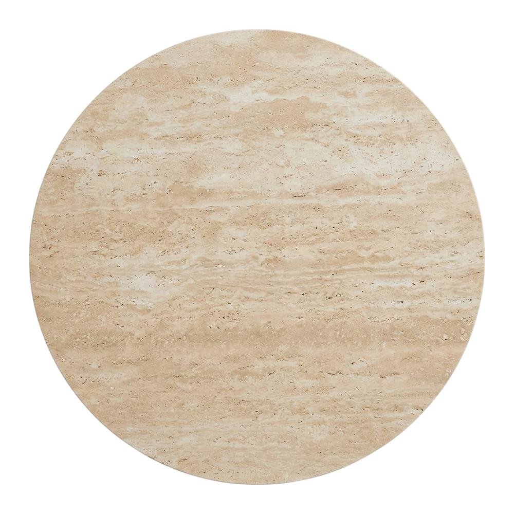 Round Travertine Coffee Table with Modern Design and Durable Surface
