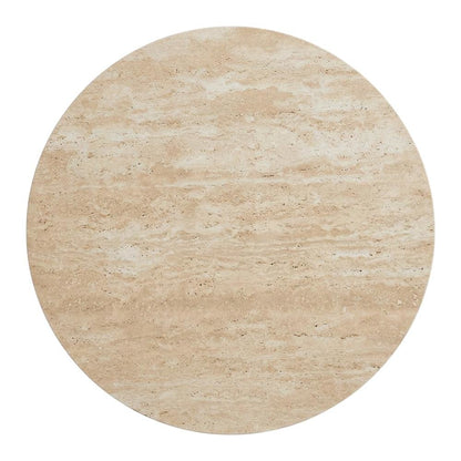 Round Travertine Coffee Table with Modern Design and Durable Surface