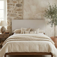 Upholstered Queen Headboard in Neutral Fabric, Durable Frame, Stylish Design