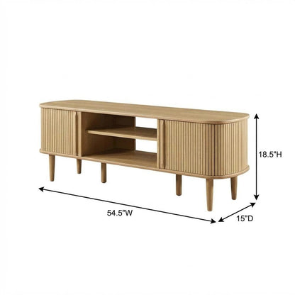 Brown wooden TV stand with sleek design and sturdy construction