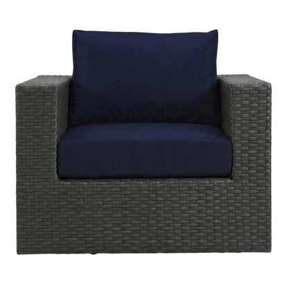 Outdoor Patio Armchair With Cushioned Seat And Armrest Support