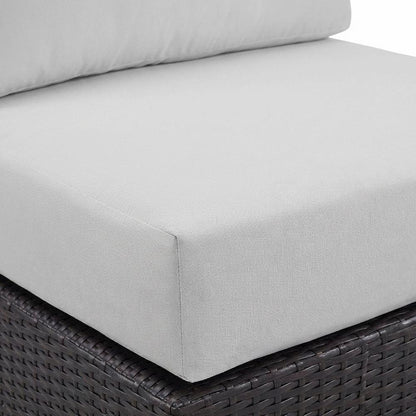 Outdoor Patio Armless Lounge Chair With Cushioned Support