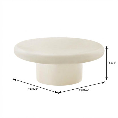 Outdoor Concrete Round Coffee Table with Durable Surface
