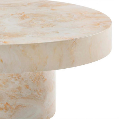 Round Concrete Outdoor Coffee Table With Weather-Resistant Design