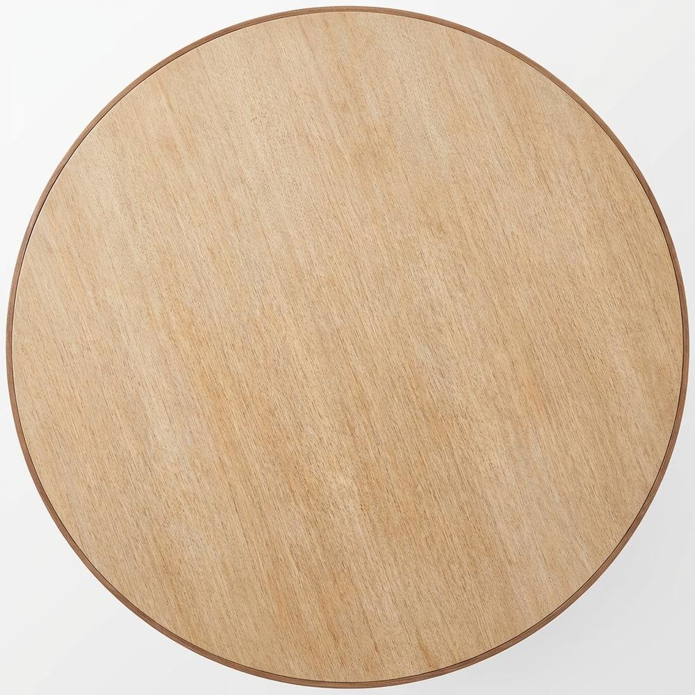 Round Travertine Coffee Table with Modern Design and Durable Surface