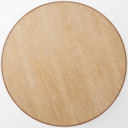 Round Travertine Coffee Table with Modern Design and Durable Surface
