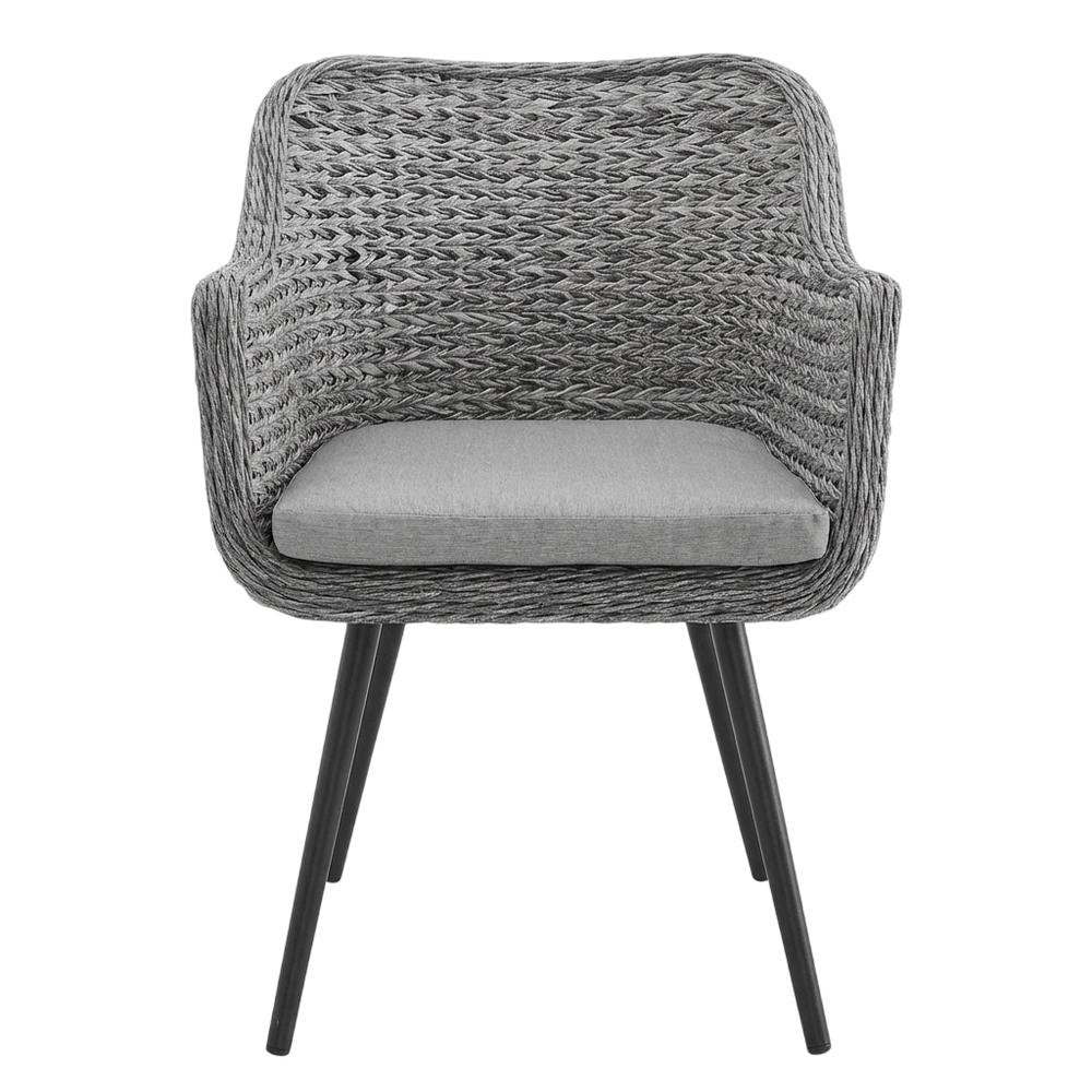 Outdoor Patio Wicker Rattan Dining Armchair Set Of 2 With Armrests