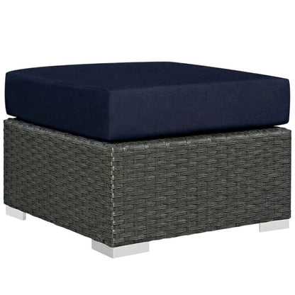 Stylish Outdoor Ottoman with Durable Fabric and Comfortable Design