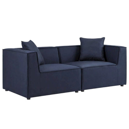 Outdoor Sectional Sofa Set with Upholstered Loveseats for Patio Living