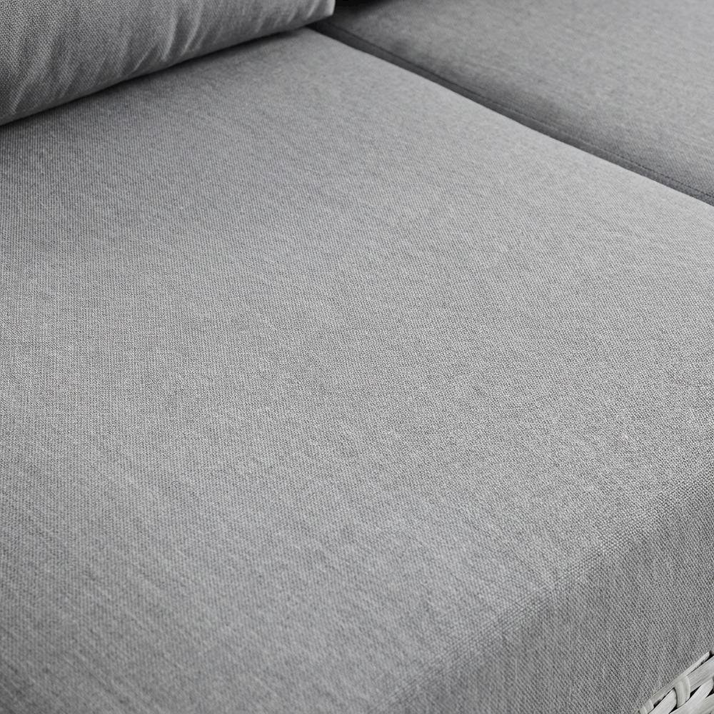Outdoor Patio Left-Arm Loveseat in Neutral Shade with Comfortable Backrest