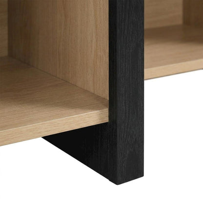 Arched Narrow Bookcase,Display Cabinet with Open Shelves Storage Cabinet, Black