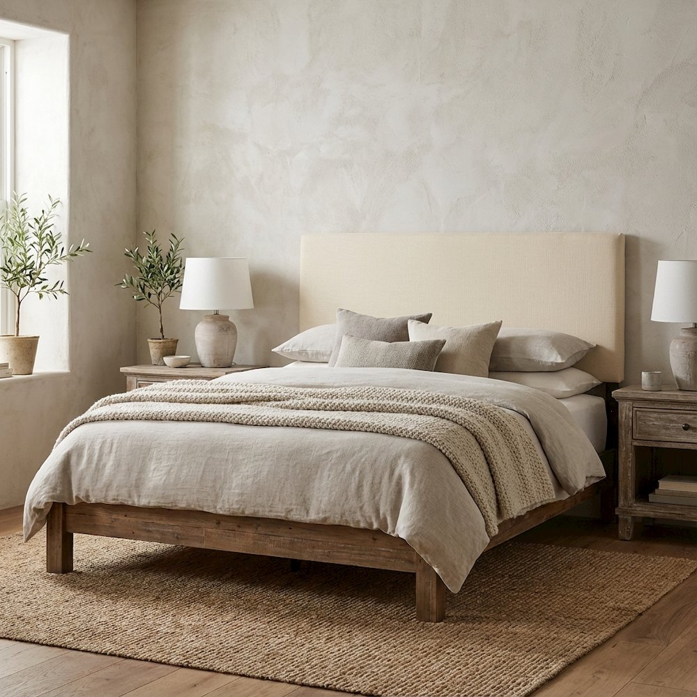 Upholstered Fabric King Headboard with Padded Design and Durable Frame