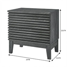 Two-Drawer Nightstand in Gray Finish with Sturdy Build and Modern Style