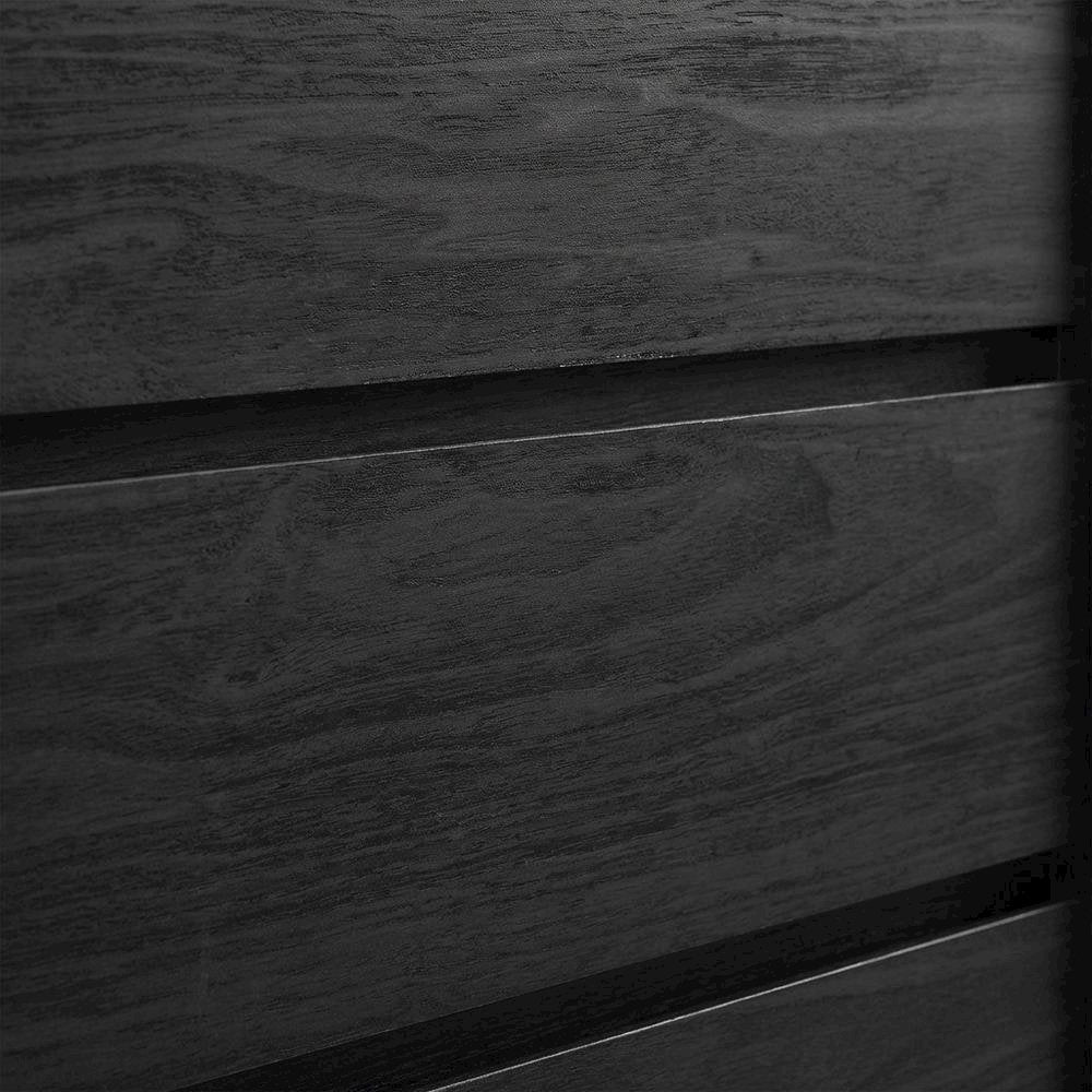 Wooden Nightstand in Black Finish with Sleek Design and Easy-To-Access Drawer