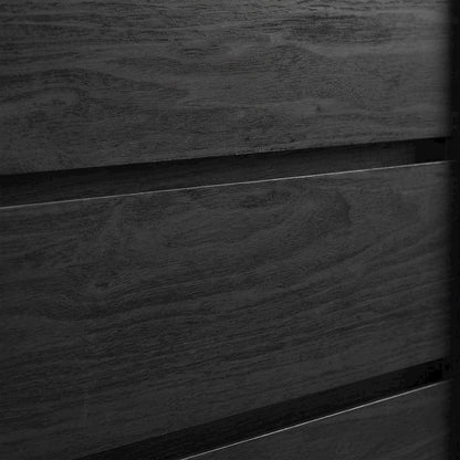 Wooden Nightstand in Black Finish with Sleek Design and Easy-To-Access Drawer