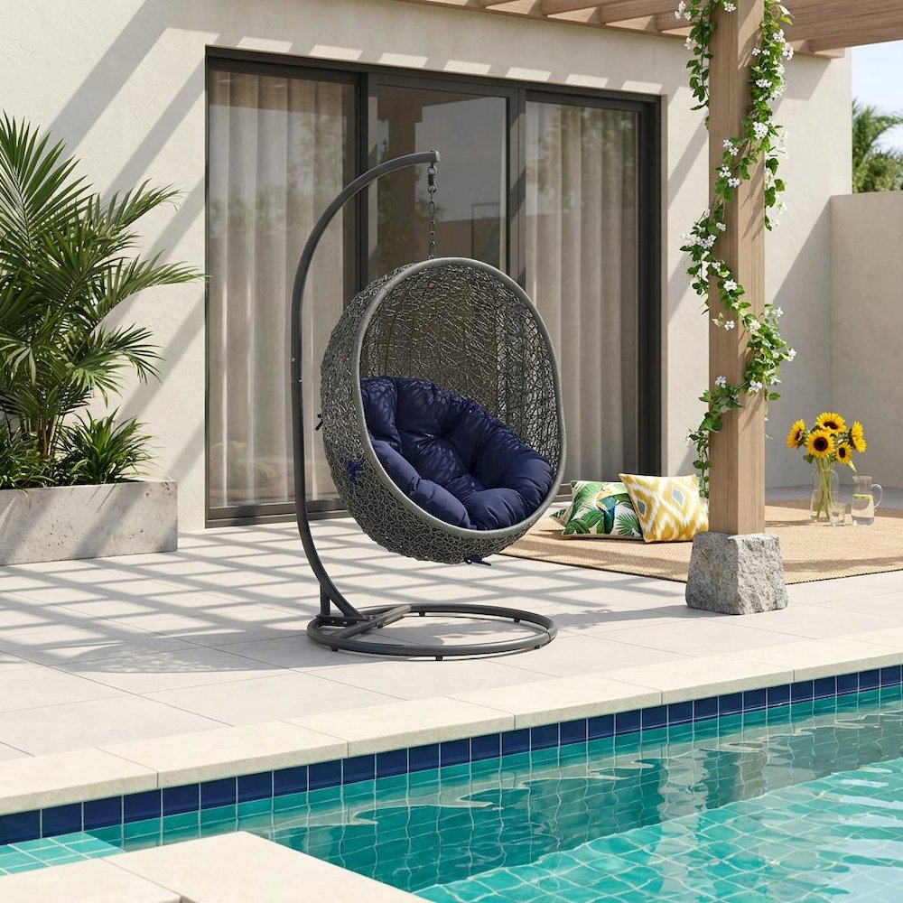 Outdoor Patio Chair With Stand In Elegant Design For Relaxing Outdoor Space
