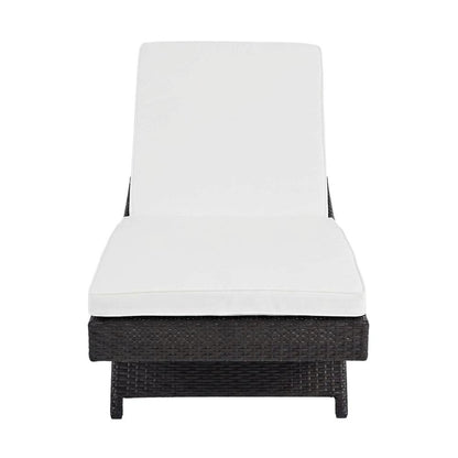 Outdoor Patio Chaise With Cushioned Seat For Comfortable Lounge