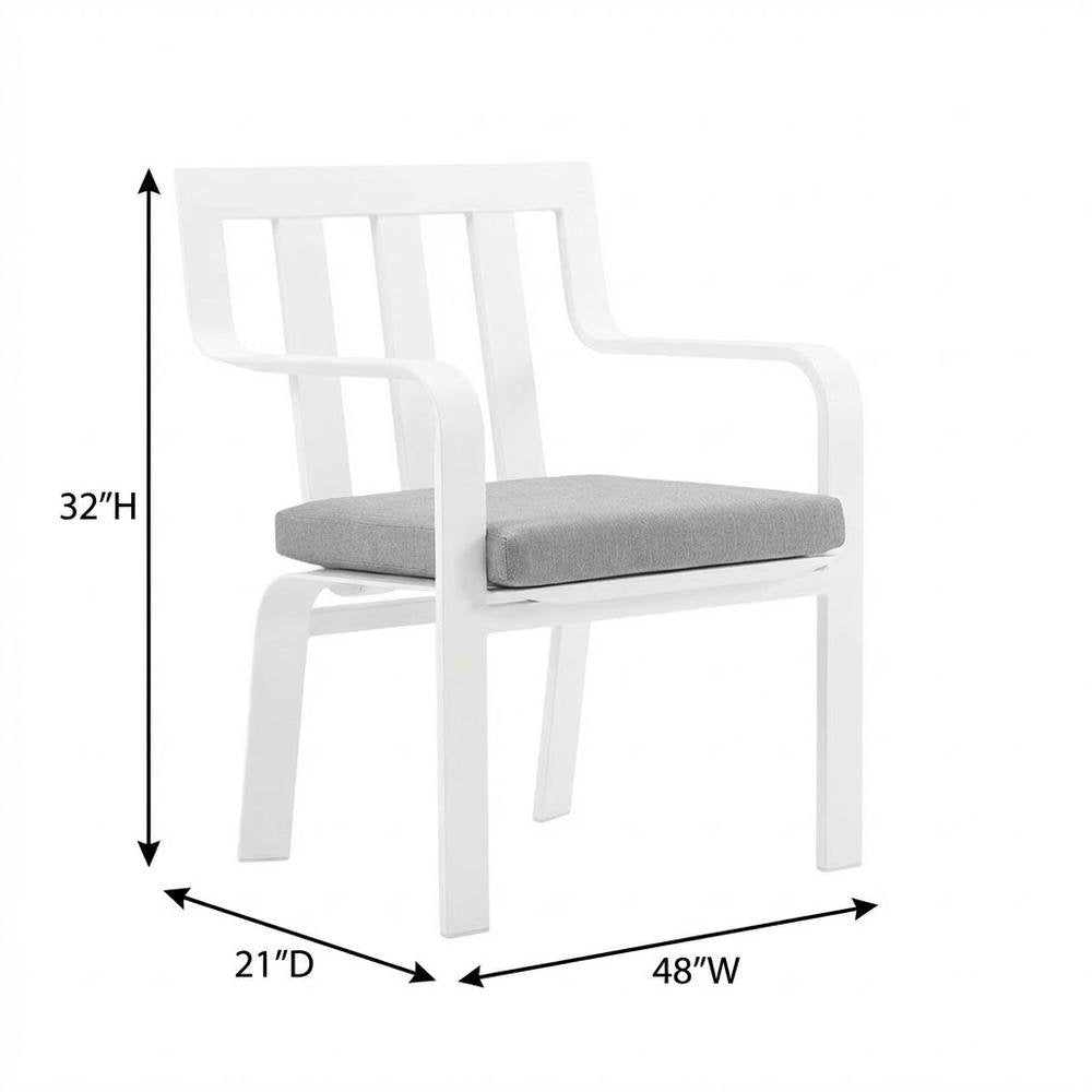 Aluminum Armchair Set For Outdoor Patio With Stackable Design, Backrest