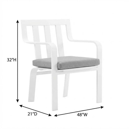Aluminum Armchair Set For Outdoor Patio With Stackable Design, Backrest