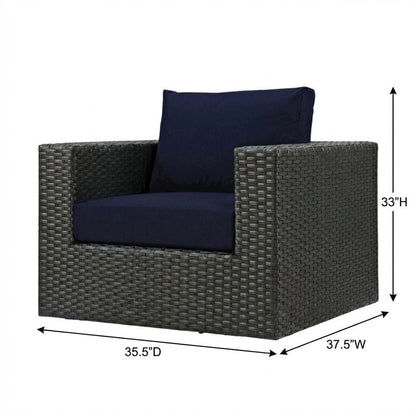 Outdoor Patio Armchair With Cushioned Seat And Armrest Support