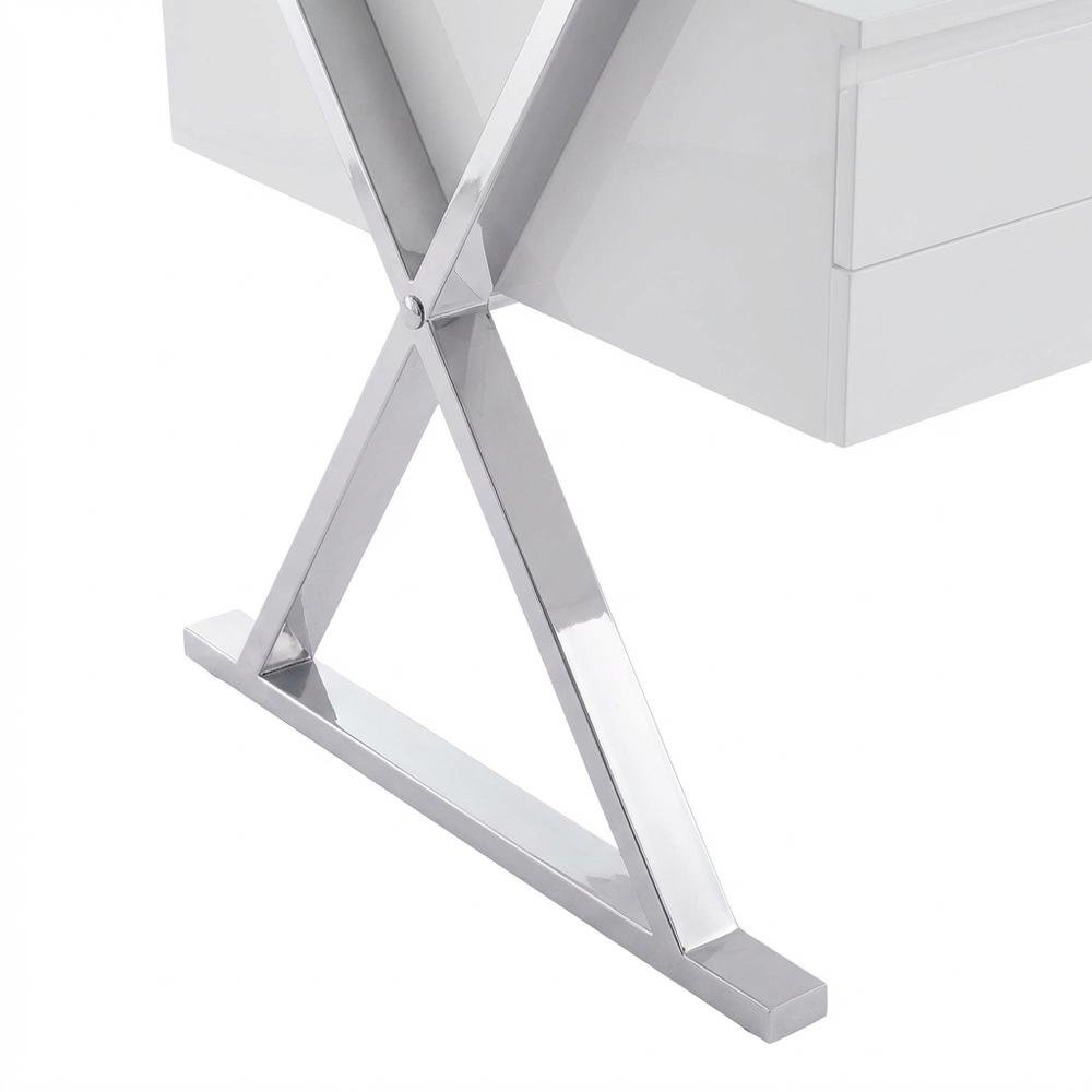 Contemporary 71-Inch Glass Top Office Desk With 4-Piece Set