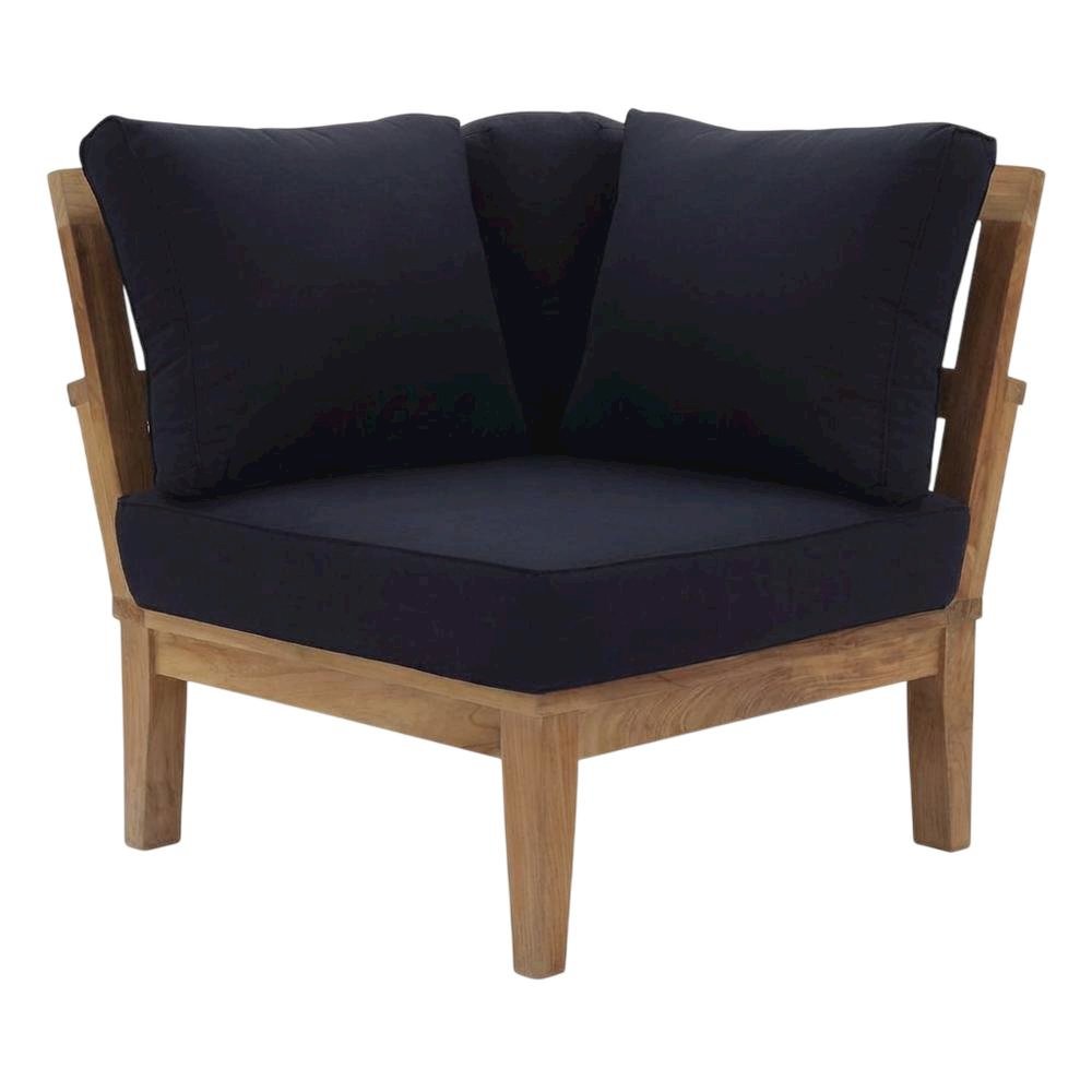Teak Outdoor Patio Corner Sofa With Cushions And Stylish Design