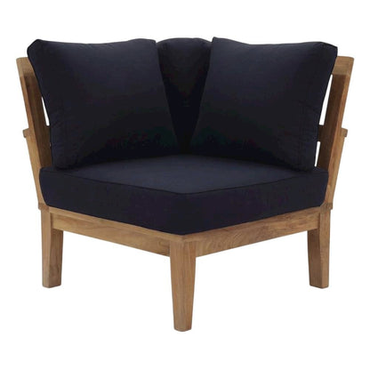 Teak Outdoor Patio Corner Sofa With Cushions And Stylish Design