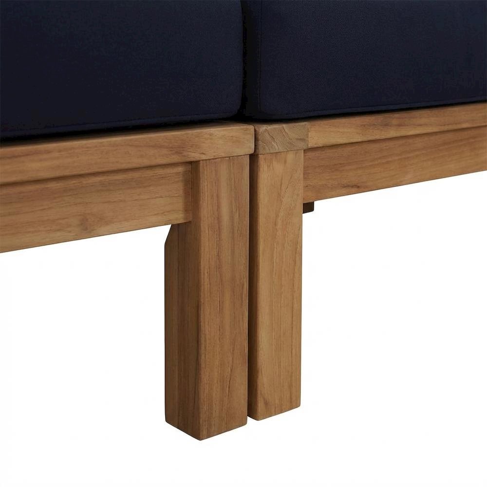 Outdoor Teak Patio Furniture Set With Armrests And Cushioned Seats