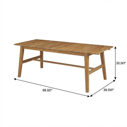 Teak Outdoor Dining Table with Sturdy Top and Classic Design