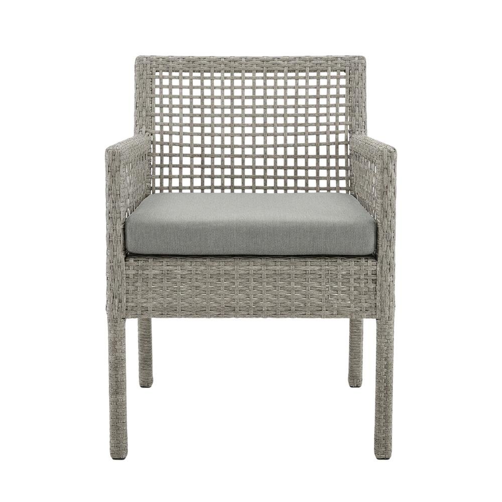 Outdoor Patio Wicker Rattan Dining Armchair Set Of 4, Cushions, Armrest Support