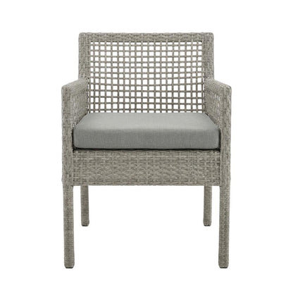 Outdoor Patio Wicker Rattan Dining Armchair Set Of 4, Cushions, Armrest Support