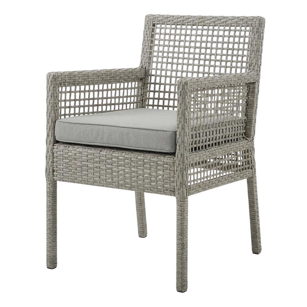 Outdoor Patio Wicker Rattan Dining Armchair Set Of 4, Cushions, Armrest Support