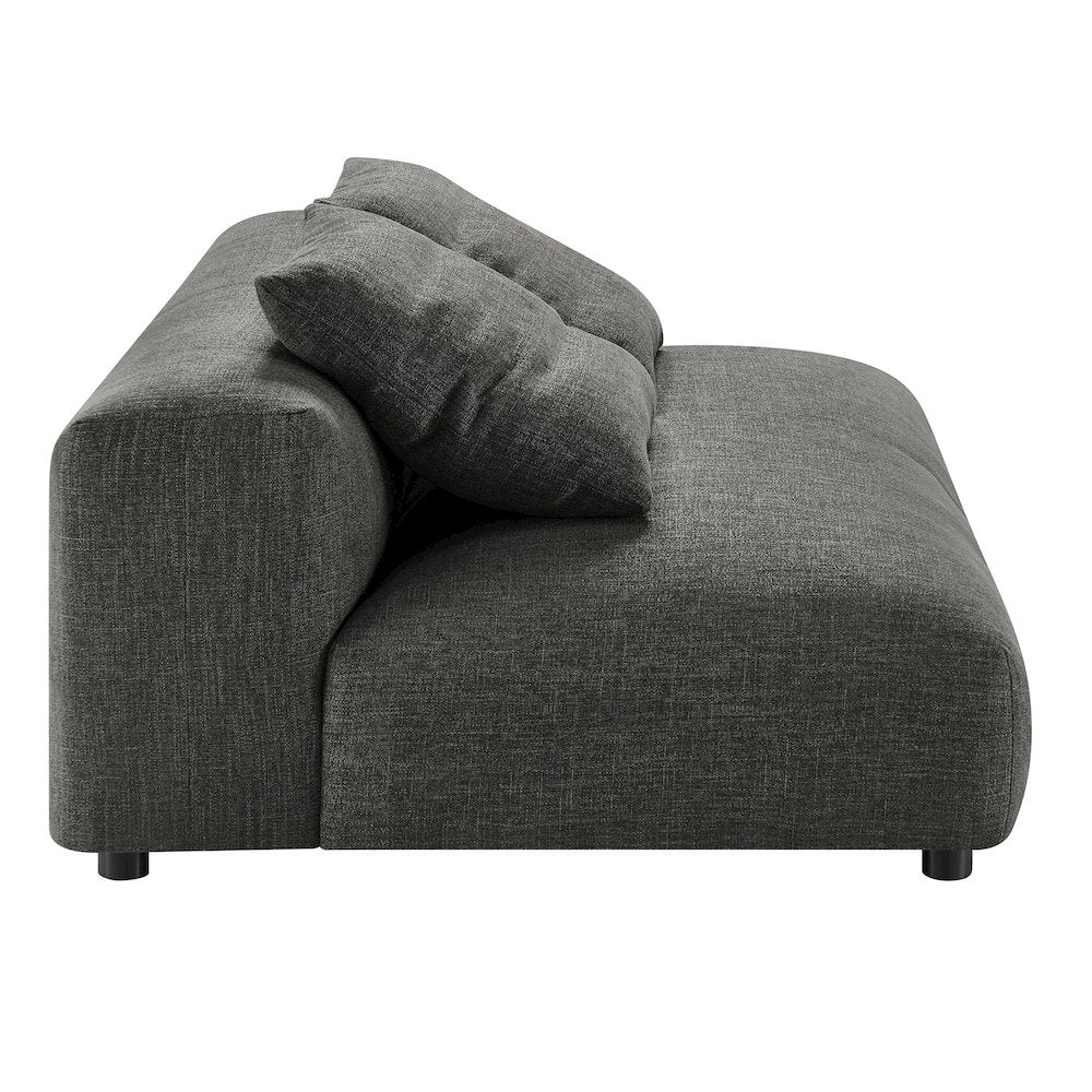 Solace Modular Upholstered Fabric Armless Loveseat and Ottoman Set