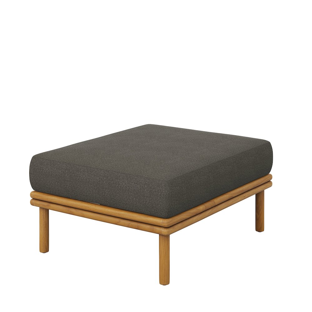 Wren Outdoor Patio Teak Wood Armchair and Ottoman Set