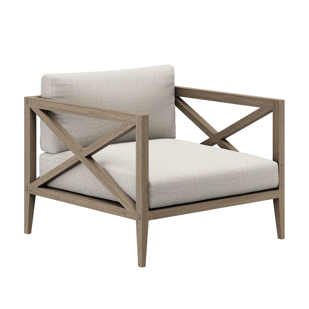 Northlake 3-Piece Patio Teak Wood Furniture Set Armchair, Side Table