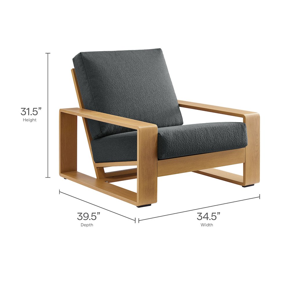 Lirienne 4-Piece Outdoor Patio Aluminum Faux Wood Furniture Set