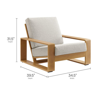 Lirienne 4-Piece Outdoor Patio Aluminum Faux Wood Furniture Set