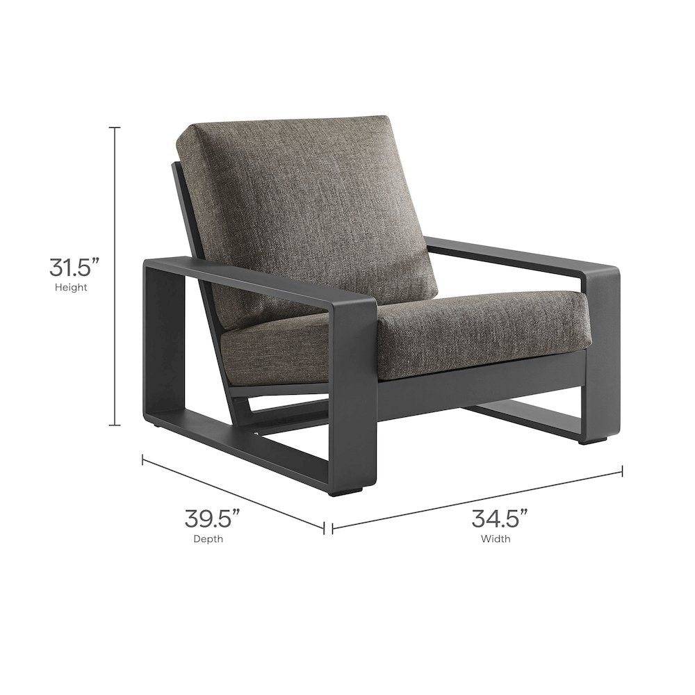 Lirienne Outdoor Patio Aluminum Faux Wood Armchairs Set of 2