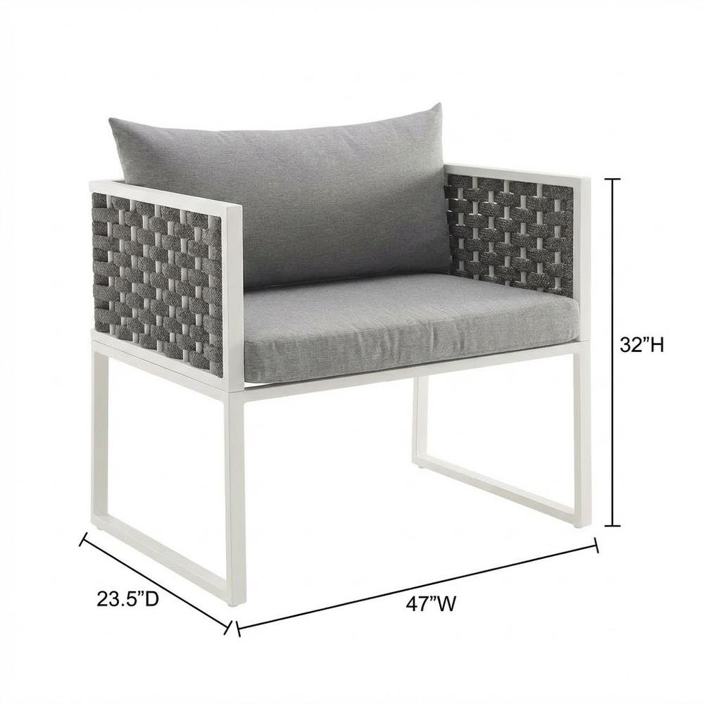 Aluminum Outdoor Dining Armchair Set Of 2 With Cushioned Seating