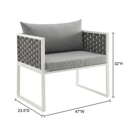 Aluminum Outdoor Dining Armchair Set Of 2 With Cushioned Seating