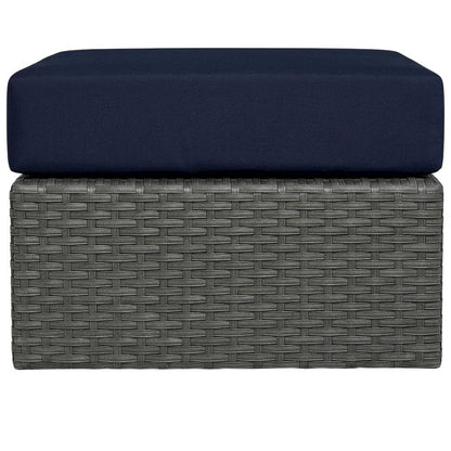Stylish Outdoor Ottoman with Durable Fabric and Comfortable Design