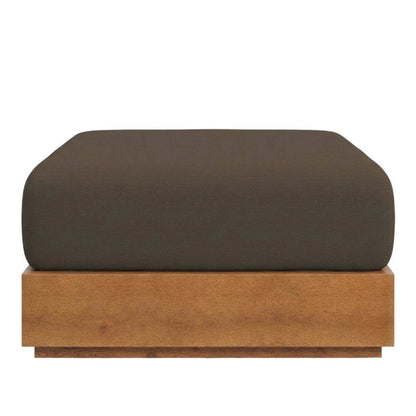Outdoor Patio Acacia Wood Ottoman With Sturdy Frame And Versatile Design